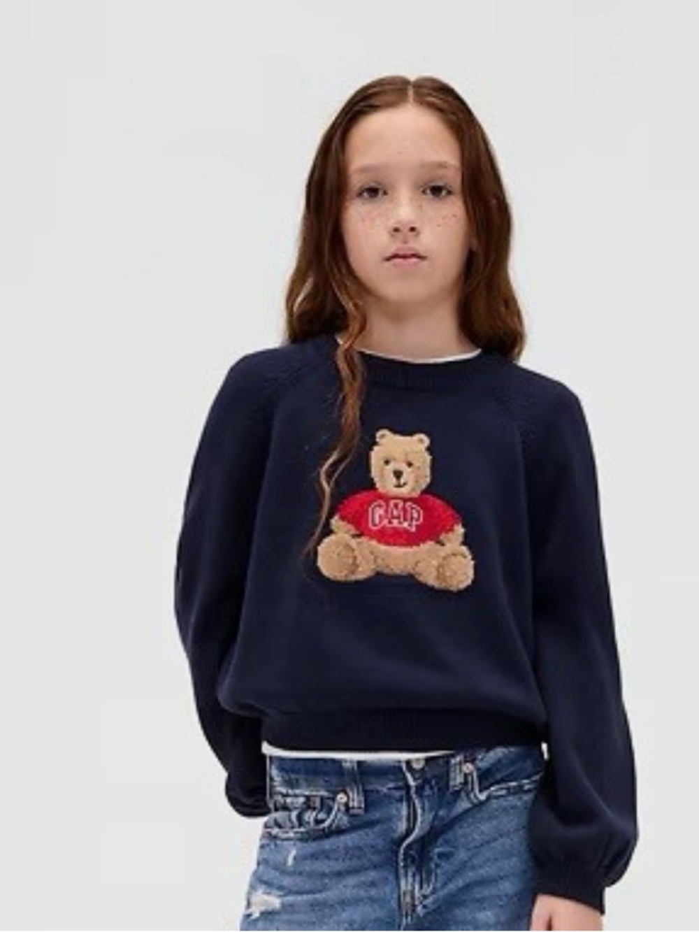 GAP Navy Sweatshirt with Bear Appliqué